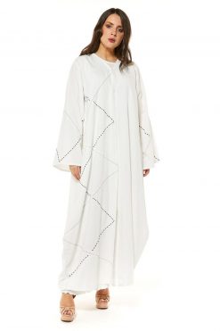 Shamua White Casual Abaya