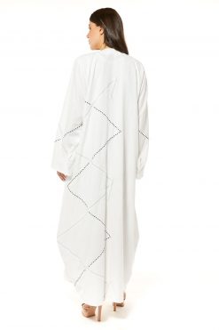 MOI1121025 4 Shamua White Casual Abaya