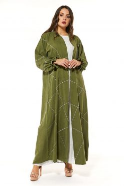 Green Abaya with threadworm