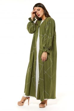 MOI1121029 4 Green Abaya with threadworm