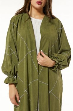 MOI1121029 6 Green Abaya with threadworm