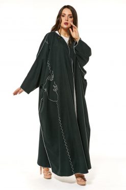 MOI1121030 3 Green Casual Abaya