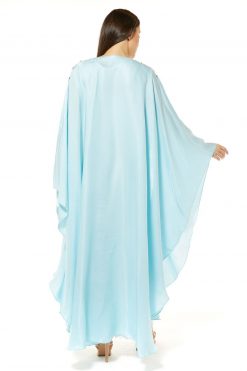 MOI1121032 4 Blue Abaya Set with handwork embellishment