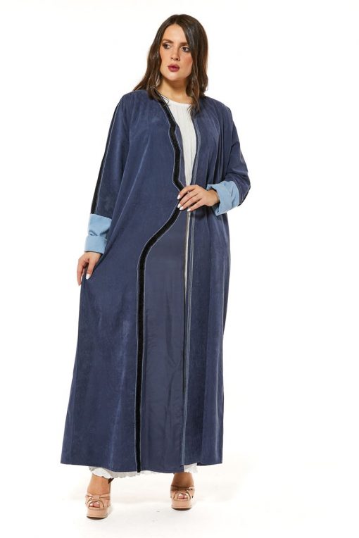 Blue Casual Abaya with Thread work