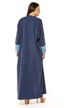 MOI1121033 4 Blue Casual Abaya with Thread work