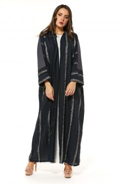 Grey Blue Casual Abaya