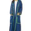 Blue Casual Abaya with Pipin detail