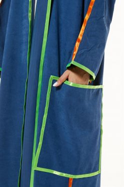 MOI1121038 3 Blue Casual Abaya with Pipin detail