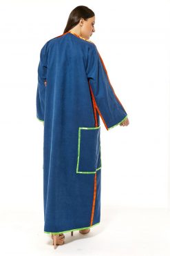 MOI1121038 4 Blue Casual Abaya with Pipin detail