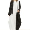 MOI1121039 1 Black Casual Abaya with Contrasting Panels