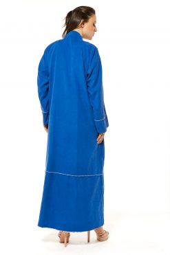 MOI1121043 6 Royal Blue Casual Abaya with threadwork detailing
