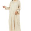 MOI1121048 1 Beige Linen Abaya