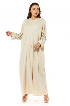 Beige Linen Abaya