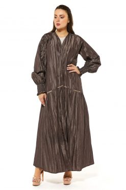 Brown Casual Abaya With Handwork Detailing