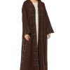MOI1121054 1 Brown Casual Abaya with Threadwork Detailing