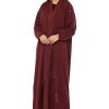 Maroon Shamua Abaya with Handwork