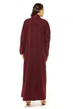 MOI1121067 5 Maroon Shamua Abaya with Handwork