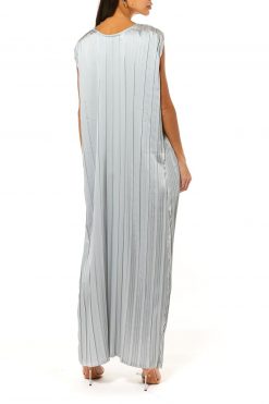 MOI1121078 3 Grey Pleated Armani Silk Under Dress