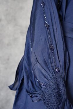 Crystal Beaded Blue Abaya 10 AL107 5 Crystal Beaded Blue Abaya