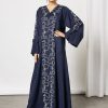 Bsi3552 1 Navy Ribbon Embellished Abaya