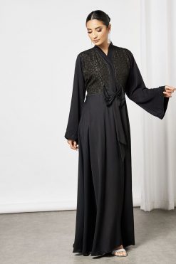 Bsi3558 3 Black Frauk Style Abaya