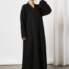 Bsi3561 1 Black Plain Abaya