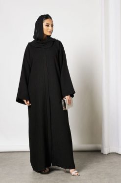 Bsi3561 3 Black Plain Abaya