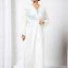 bsi3563 1 White Florla Patched Bisht Abaya