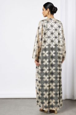 bsi3572 4 Golden Mesh Abaya With Inner