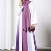 White & purple Abaya with Dress