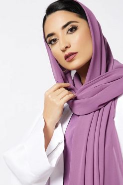 Bsi3587 3 White & purple Abaya with Dress