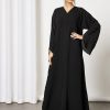 Bsi3589 1 Black Beads Embellished Abaya