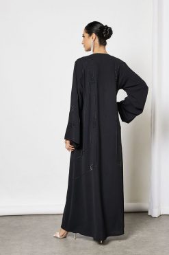 Bsi3593 3 Black Sequin Embellished Abaya