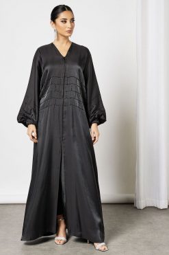 Silk Beads Embellished Abaya