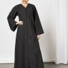 Bsi3596 1 Black Embroidered Crepe Abaya