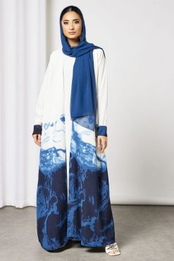 Bsi3599 4 Tie & Dye Bisht Abaya Set