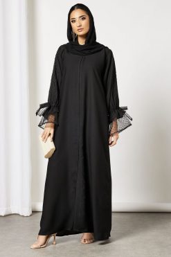 Beads Embellished Crepe Abaya