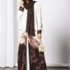 Bsi3602 1 White & Brown Bisht Abaya with Dress