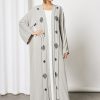 Grey Bisht Abaya With Dress