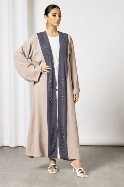 Fawn Bisht Abaya With Dress
