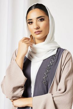 Bsi3606 4 Fawn Bisht Abaya With Dress