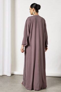 Bsi3607 4 Purple Bisht Abaya With Dress