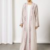 Bsi3609 1 Pink Bisht Abaya With Inner Dress