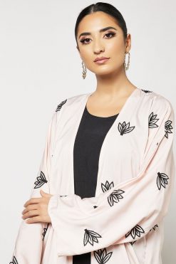 Bsi3613 4 Pink Embroidered Bisht With Dress