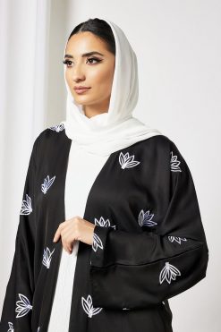 Bsi3614 3 Black Embroidered Bisht With Dress