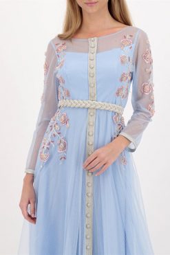 BAHI 000002 4 Sky Blue Kaftan Dress