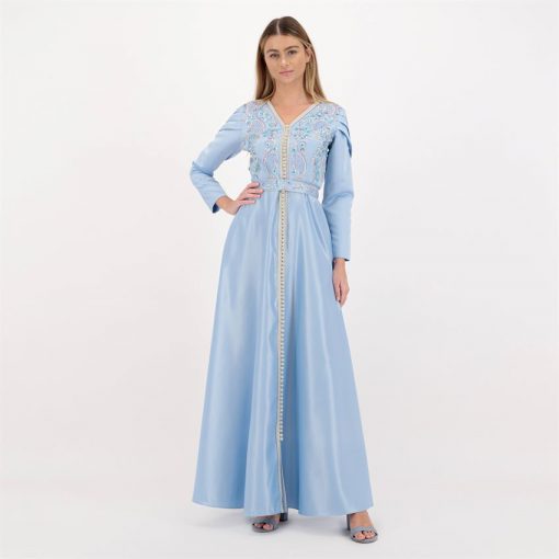 Blue Satin Kaftan