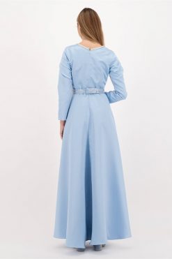 BAHI 000004 3 Blue Satin Kaftan