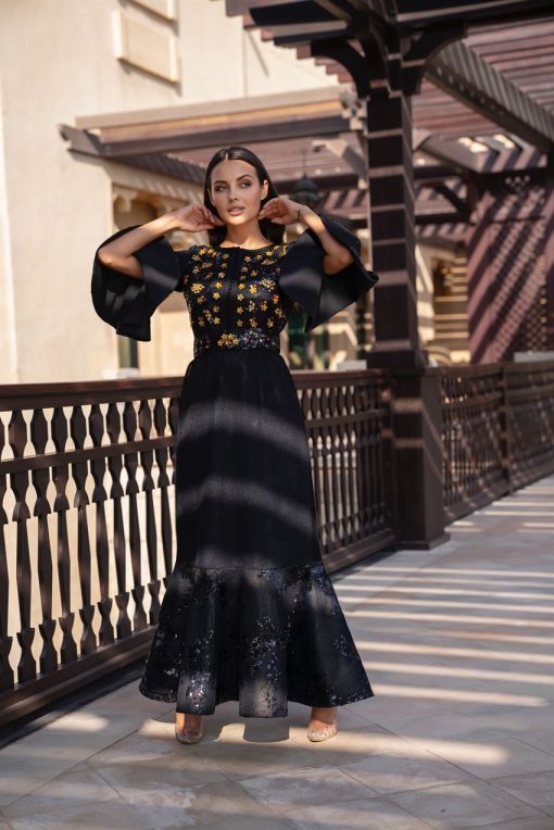 Black Tulle Kaftan
