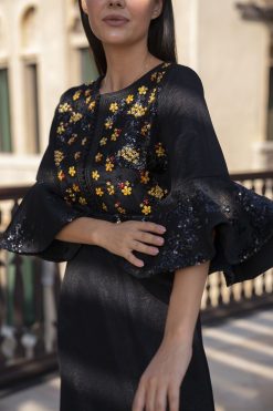 Black Tulle Kaftan 7 BAHI 000006 3 Black Tulle Kaftan